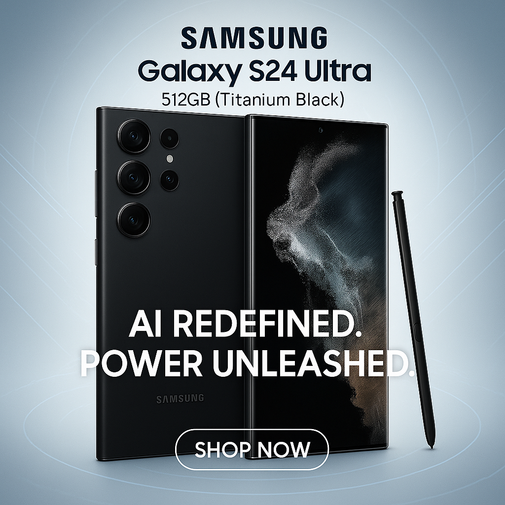 SAMSUNG Galaxy S24 Ultra, AI Phone, Android Smartphone, 12GB RAM, 512GB Storage, 200MP Camera, S Pen, Long Battery Life, Titanium Black - Layaway AU