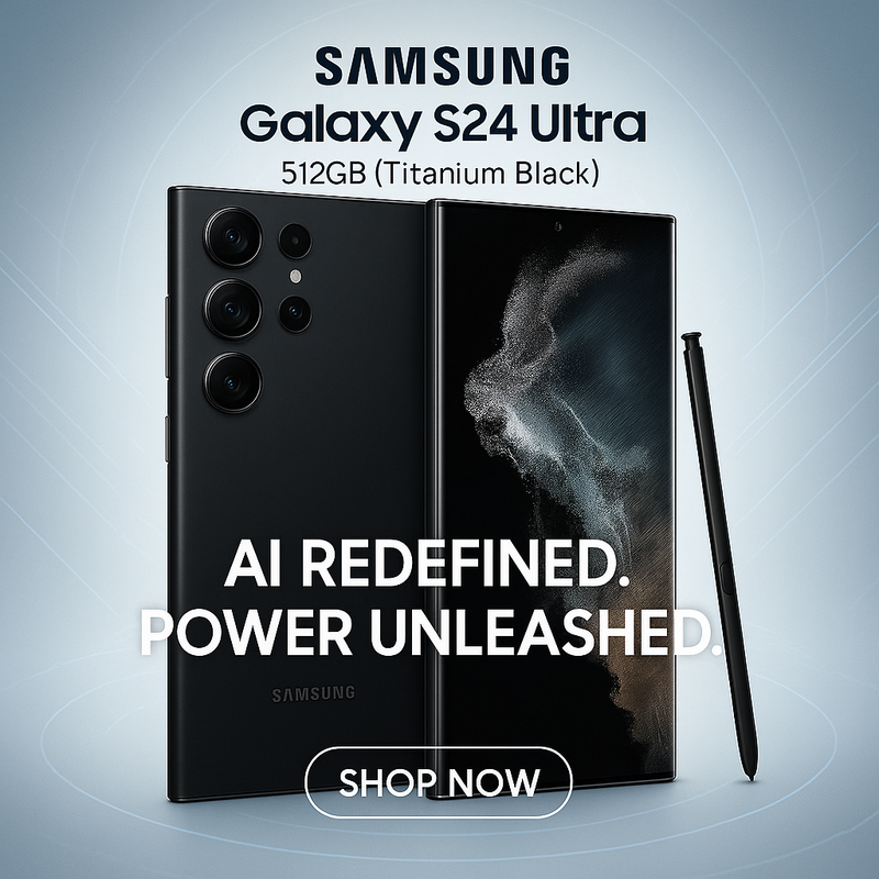 SAMSUNG Galaxy S24 Ultra, AI Phone, Android Smartphone, 12GB RAM, 512GB Storage, 200MP Camera, S Pen, Long Battery Life, Titanium Black - Layaway AU