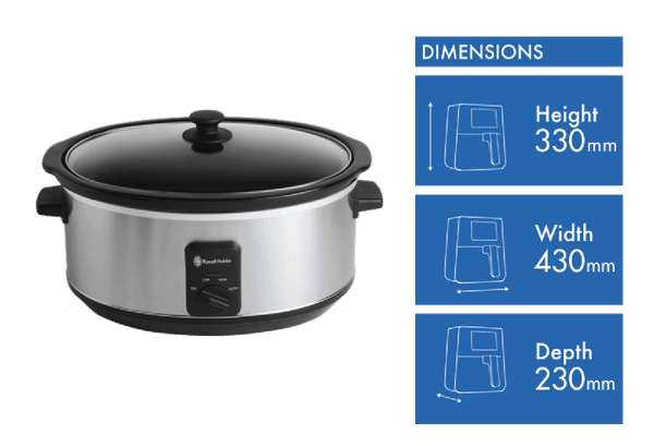 Russell Hobbs Slow Cooker 6L Glass Lid