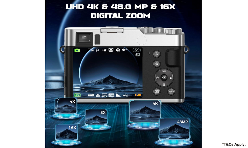 Oiadek 4K 48MP AutoFocus Vlogging Camera