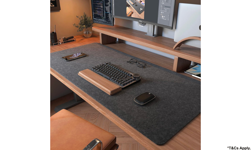 DAWNTREES Felt Desk Mat Pad 100x40CM -Dark Grey