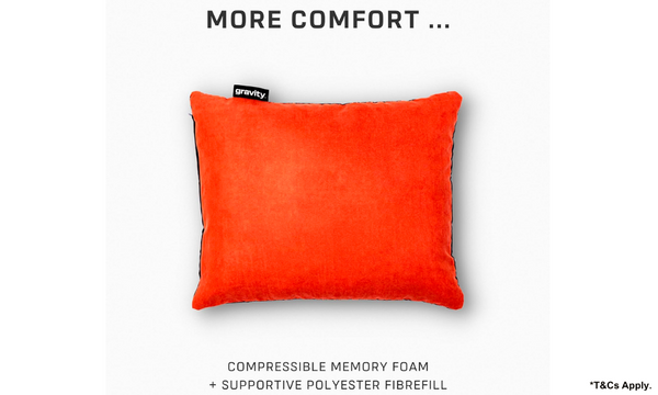 GRAVITY Camping Pillow - Compact Memory Foam