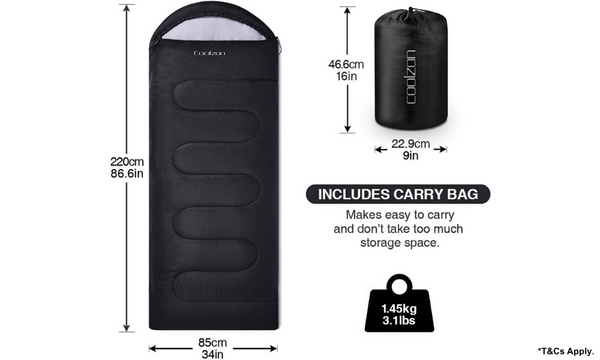 Coolzon Lightweight Backpacking Sleeping Bag
