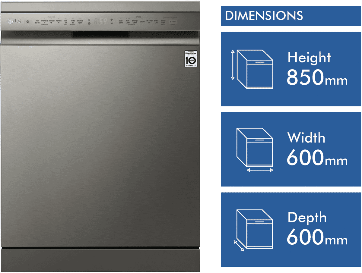 LG Platinum Steel True Steam Dishwasher - Layaway AU