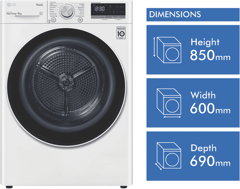 LG 8kg Heat Pump Dryer