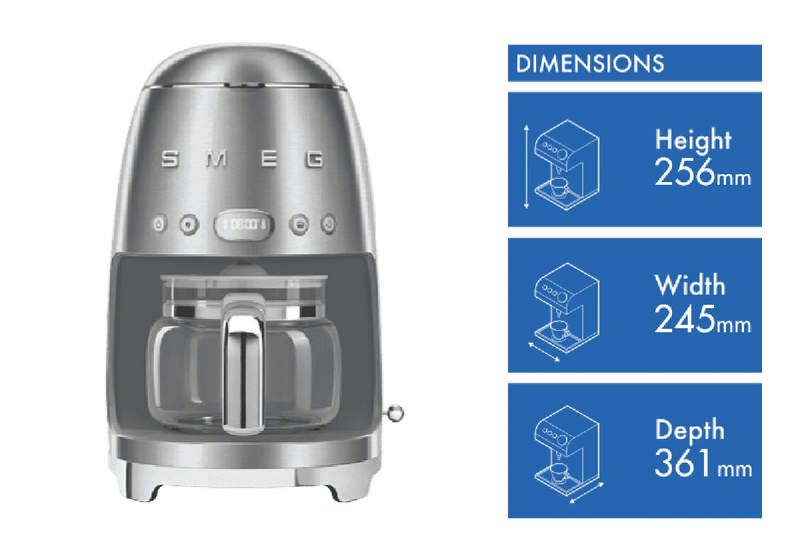 Smeg Drip Coffee Machine Brushed Metal