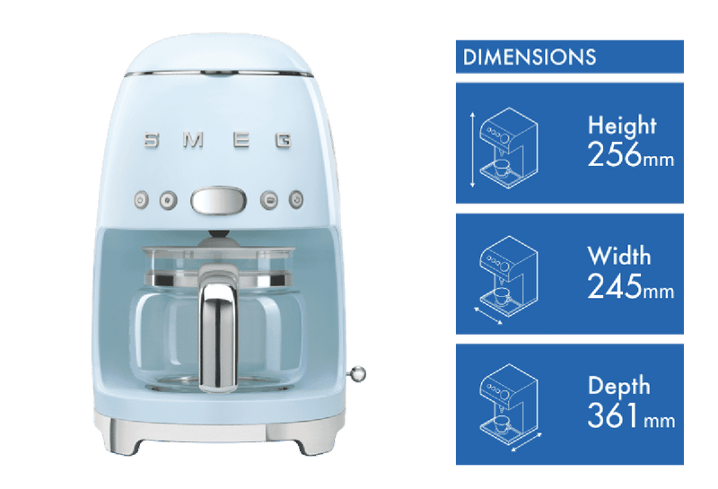 Smeg Drip Coffee Maker _ Pastel Blue
