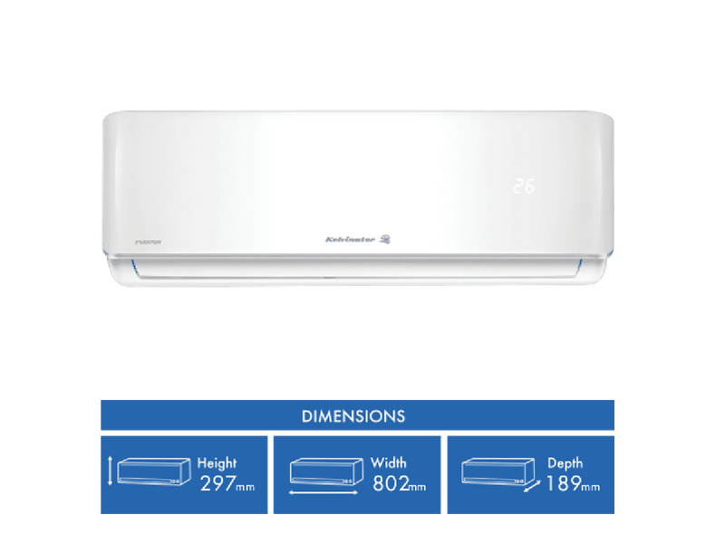 Kelvinator C2.5kW H3.2kW Reverse Cycle Split System K