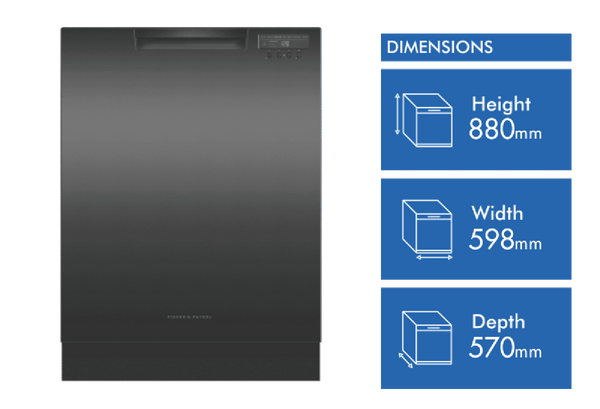 Fisher & Paykel 60cm Built Under Dishwasher Black