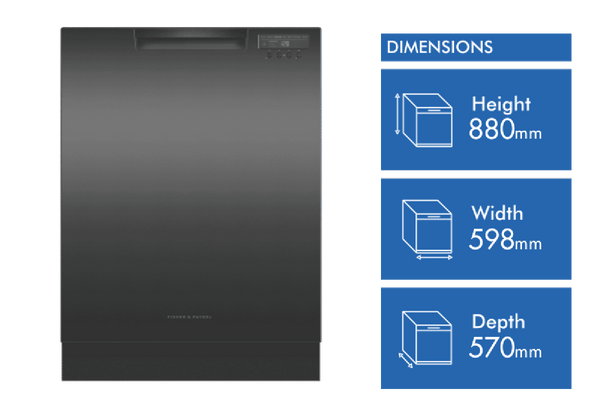 Fisher & Paykel 60cm Built Under Dishwasher Black