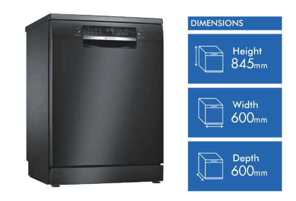Bosch Series 6 Freestanding Dishwasher Black Inox
