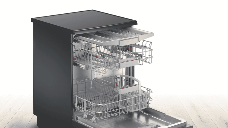 Bosch Series 4 Freestanding Dishwasher Black Inox