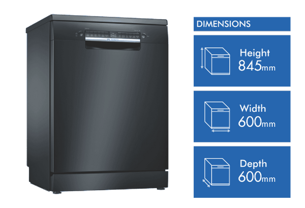 Bosch Series 4 Freestanding Dishwasher Black Inox