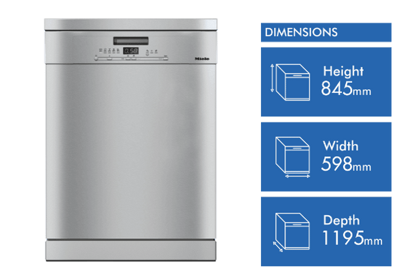Miele 60cm Freestanding Dishwasher Clean Steel