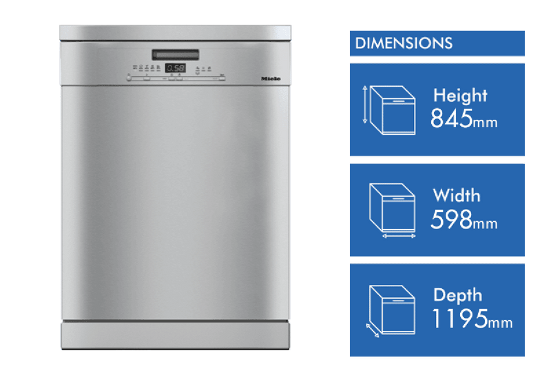 Miele 60cm Freestanding Dishwasher Clean Steel