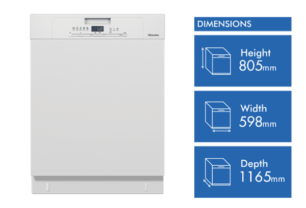 Miele 60cm Built Under Dishwasher Brilliant White