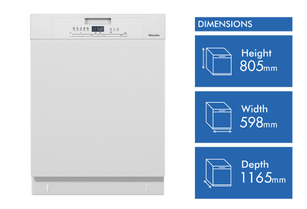 Miele 60cm Built Under Dishwasher Brilliant White