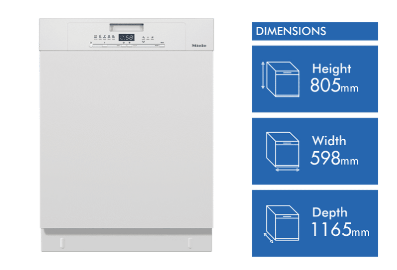 Miele 60cm Built Under Dishwasher Brilliant White