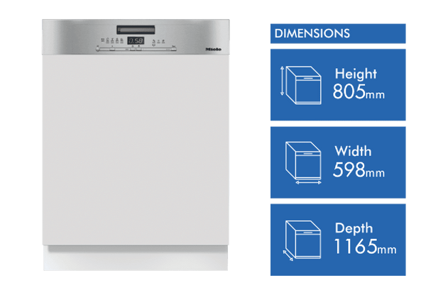 Miele 60cm Semi Integrated Dishwasher Clean Steel Facia