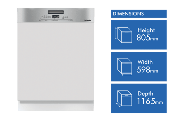 Miele 60cm Semi Integrated Dishwasher Clean Steel Facia