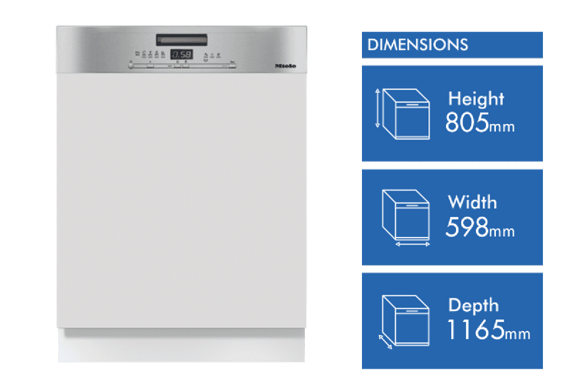 Miele 60cm Semi Integrated Dishwasher Clean Steel Facia