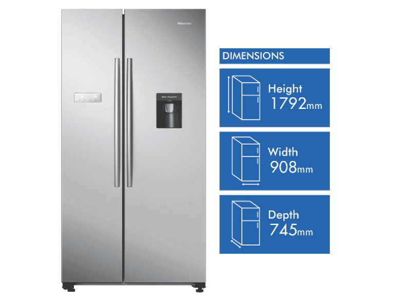 Hisense 578L Side By Side Refrigerator