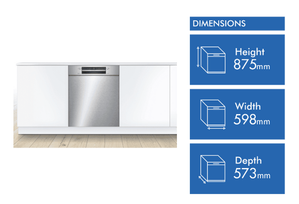 Bosch Series 4 60cm Under Bench Dishwasher Stainless Steel