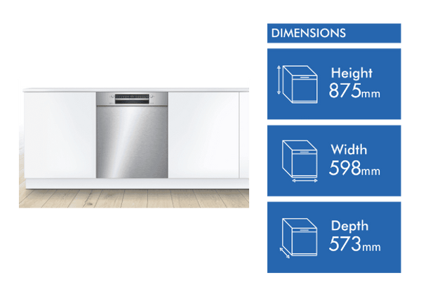 Bosch Series 4 60cm Under Bench Dishwasher Stainless Steel