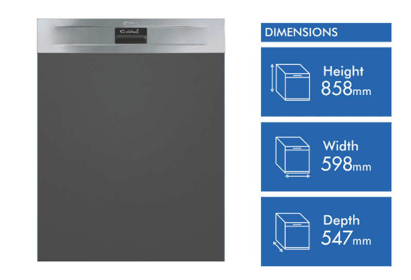 Smeg 60cm Semi Integrated Dishwasher Diamond Series