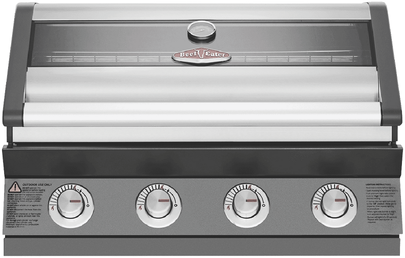 BeefEater 1600 Series Dark 4 Burner Built In BBQ w/ Cast Iron Burners & Grills - Body Only