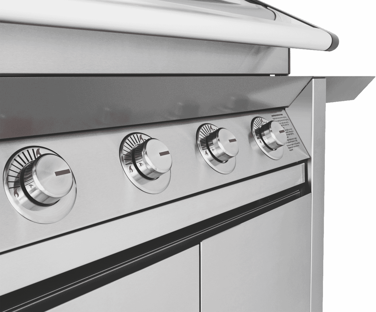 BeefEater 1600 Series Stainless Steel 4 Burner BBQ & Trolley w/ Side Burner, Cast Iron Burners & Grills - Layaway AU