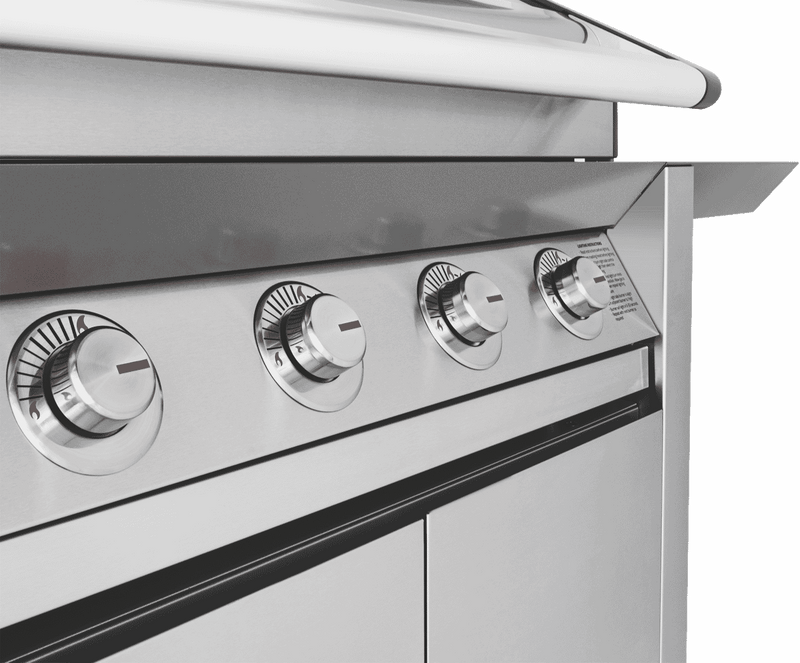 BeefEater 1600 Series Stainless Steel 4 Burner BBQ & Trolley w/ Side Burner, Cast Iron Burners & Grills