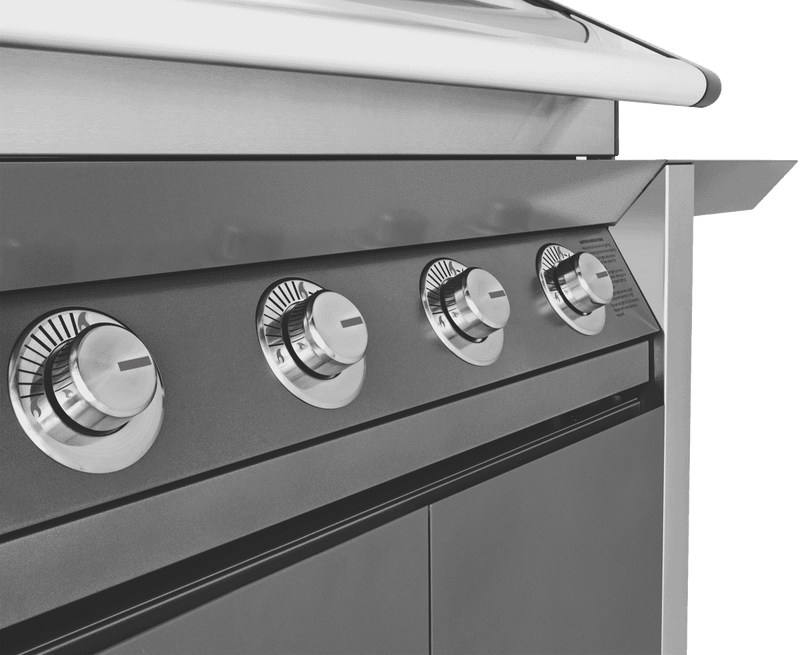 BeefEater 1600 Series Dark 4 Burner BBQ & Trolley w/ Side Burner, Cast Iron Burners & Grills