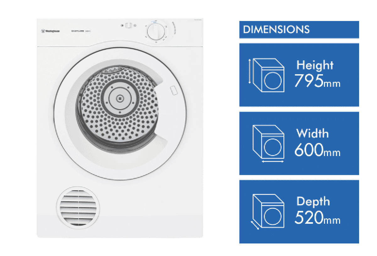 Westinghouse 4.5kg Vented Dryer - Layaway AU