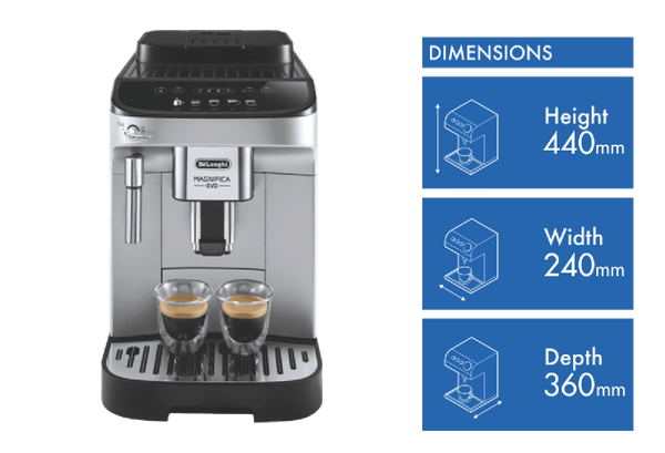 DeLonghi Magnifica Evo Fully Automatic Coffee Machine Silver Black