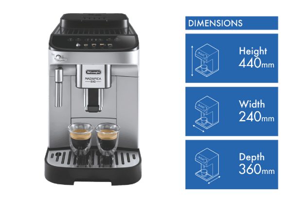 DeLonghi Magnifica Evo Fully Automatic Coffee Machine Silver Black