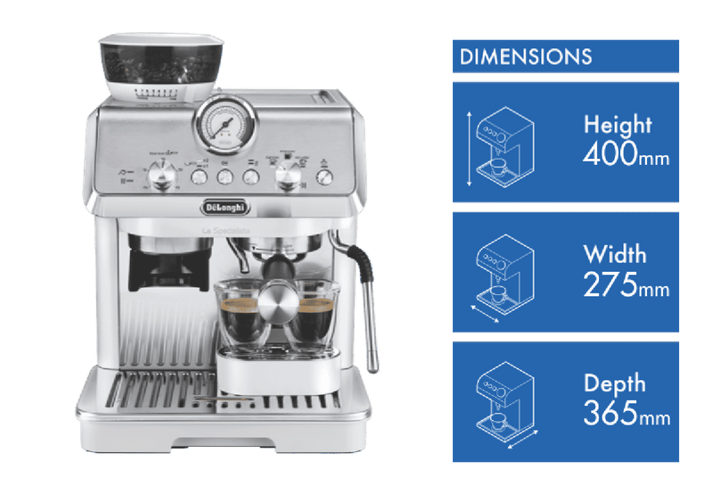 DeLonghi La Specialista Arte Manual Pump Coffee Machine White
