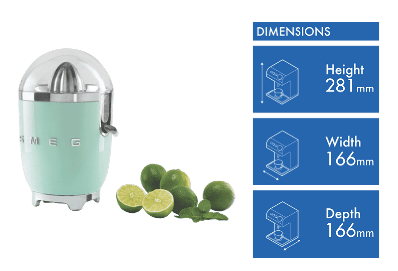 Smeg Citrus Juicer 50's Style Pastel Green