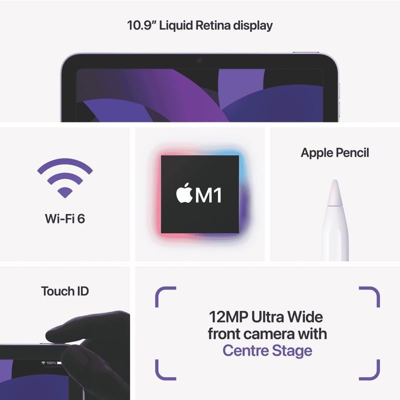 Apple iPad Air 10.9" (5th Gen) Wi-Fi 64GB - Purple