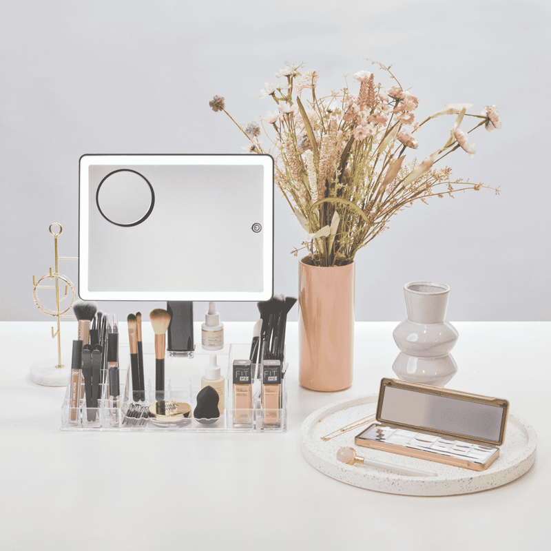 Homedics Radiance LED Beauty Mirror with Organiser Black
