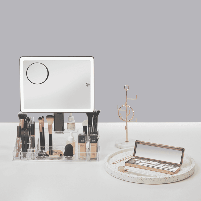 Homedics Radiance LED Beauty Mirror with Organiser Black