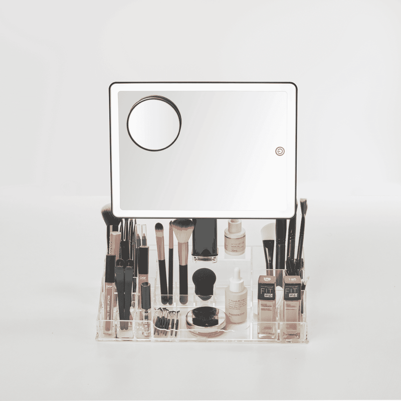 Homedics Radiance LED Beauty Mirror with Organiser Black