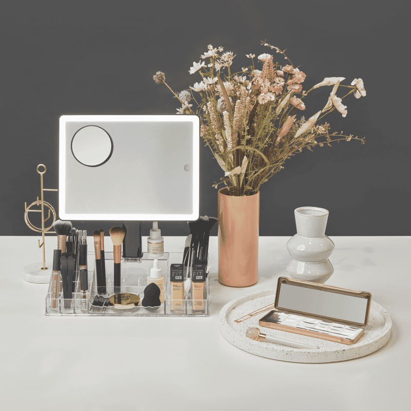 Homedics Radiance LED Beauty Mirror with Organiser Black