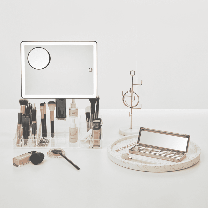 Homedics Radiance LED Beauty Mirror with Organiser Black