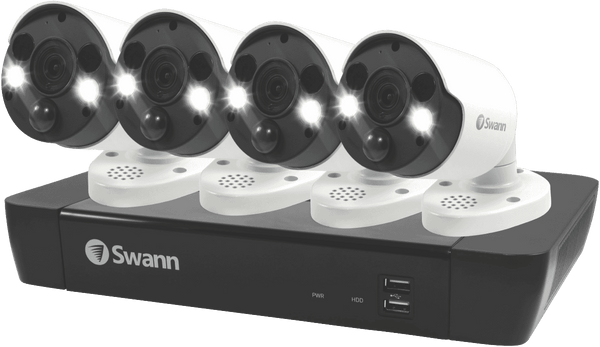 Swann 4 x Bullet w/ Spotlights Camera 8 Channel 4K Ultra HD 2TB NVR CCTV Kit
