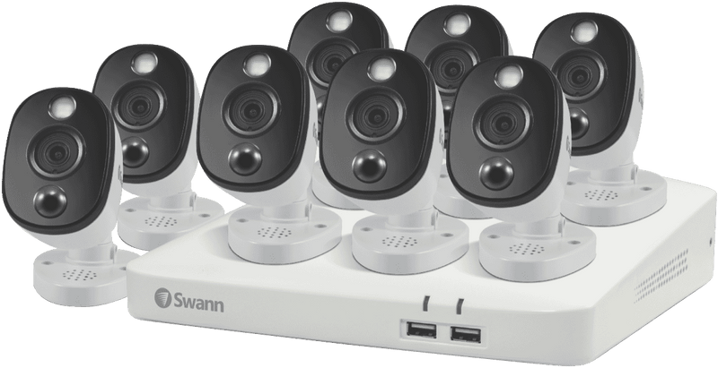 Swann 4K 8 Camera 1TB DVR Security System with Warning Light
