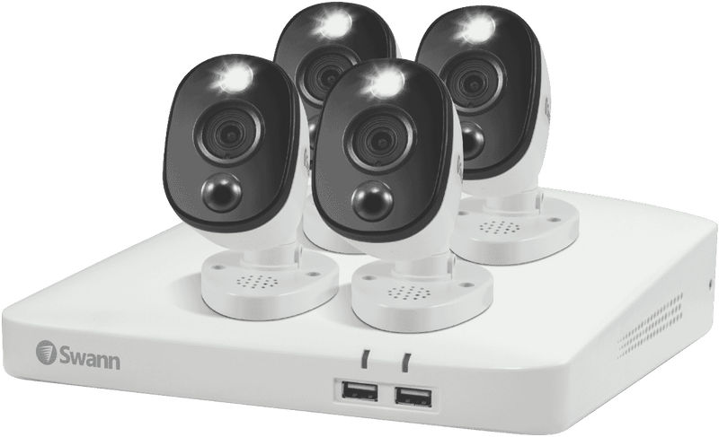 Swann 4K 4 Camera 1TB DVR Security System with Warning Light