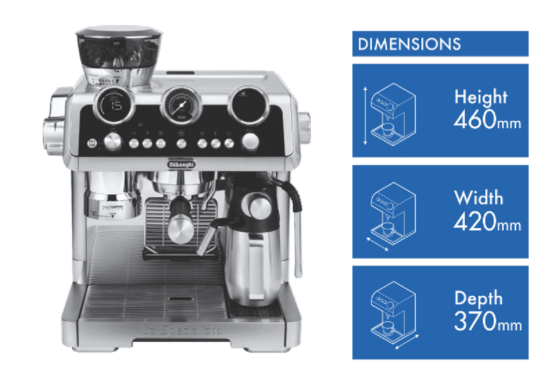 DeLonghi La Specialista Maestro Premium Manual Pump Machine Metal
