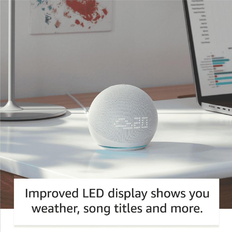 Amazon Echo Dot Smart Speaker with Alexa (Gen 5) - Glacier White