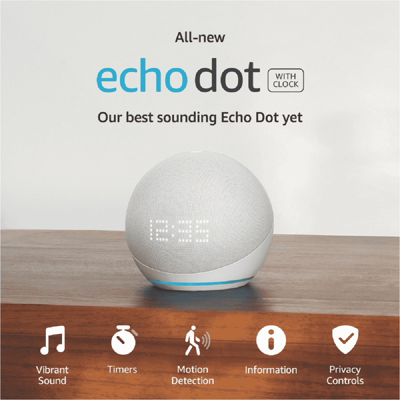 Amazon Echo Dot Smart Speaker with Alexa (Gen 5) - Glacier White